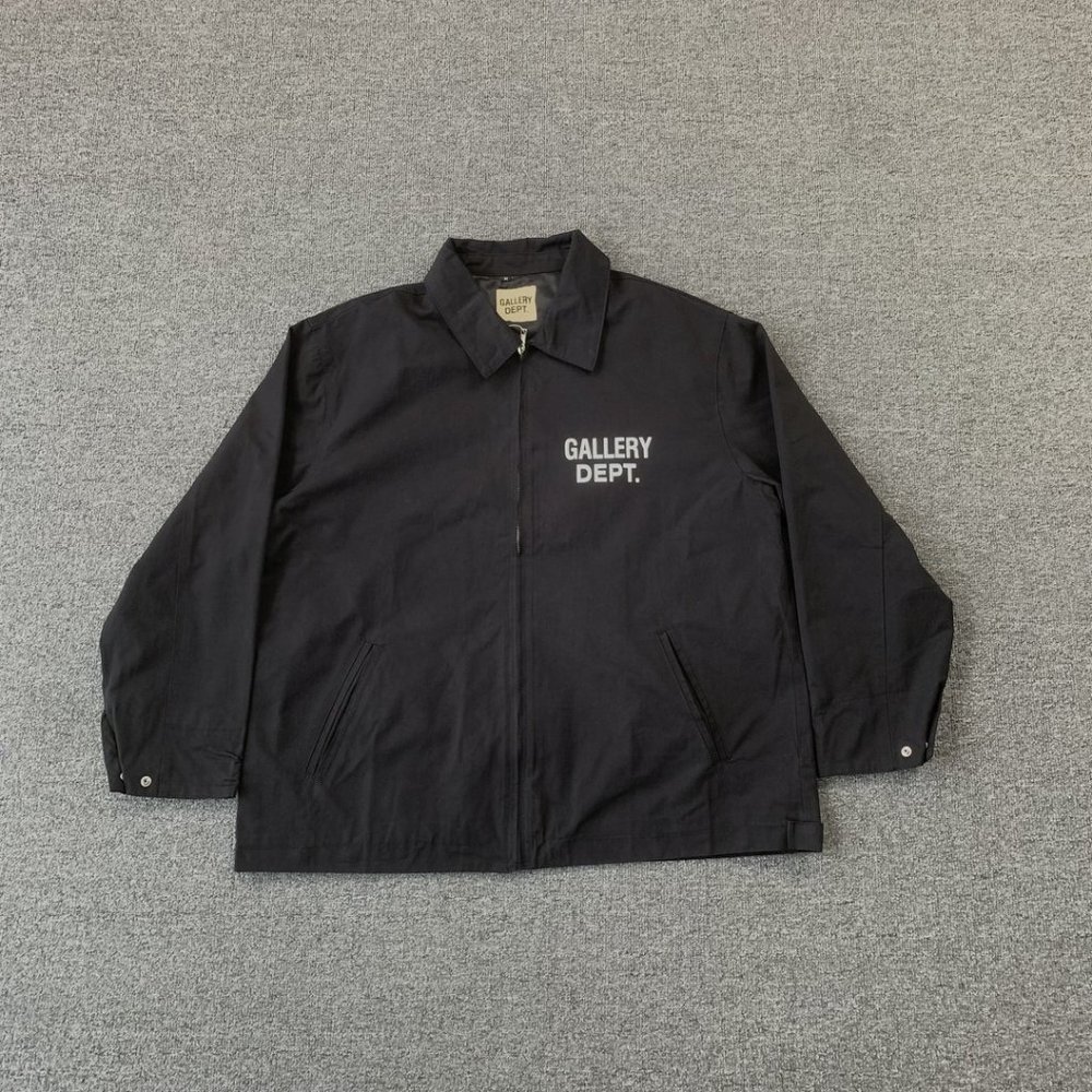 Gallery Black Long Sleeve Zip Letter Print